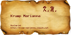 Krump Marianna névjegykártya